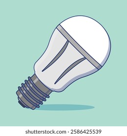 Vector Illustration of a Modern LED Light Bulb, Flat Design, Eco-Friendly Energy Concept.