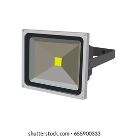 Vector illustration of modern LED outdoor spotlight