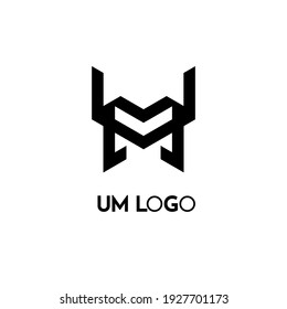 Vector illustration of modern letter UM monogram logo graphics. Perfect for company logo branding, personal logo branding, etc