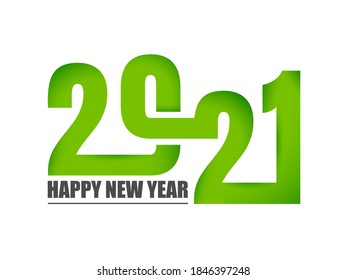 Vector illustration of Modern lettering composition Green paper text 2021.