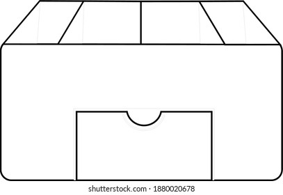 vector illustration of modern make up or stationery containers, multipurpose containers, for icons, symbols, logos. no color