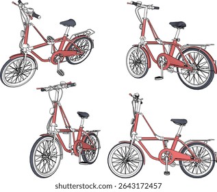 ilustração vetorial do design moderno da mini bicicleta para o esporte casual 