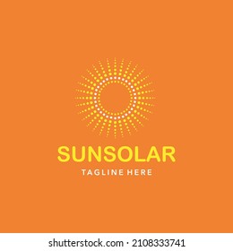 Vector illustration modern minimalist logo sun solar