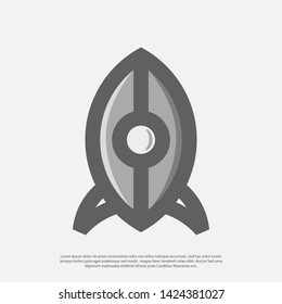 vector illustration of modern minimalist rocket