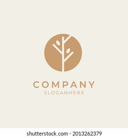 vector illustration of modern minimalist tree logo perfect for modern company