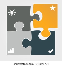 Vector illustration of modern minimalistic design template made from puzzle