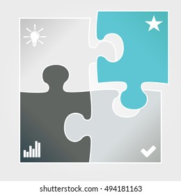 Vector illustration of modern minimalistic design template made from puzzle