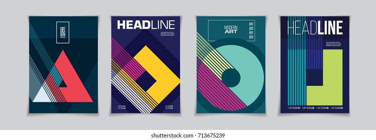 vector illustration. Modern minimalistic geometric stylish in a bright colorful background.