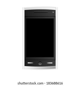 vector illustration of modern mobile phone on a white background