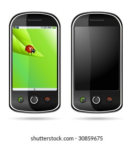 Vector illustration of a modern mobile phone