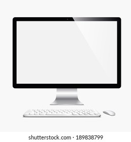 vector illustration modern monitor, computer on a white background