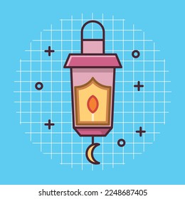 Ilustración vectorial de linterna musulmana moderna en estilo de diseño plano.