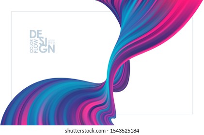 Vector illustration: Modern neon colors flow background. Abstract wave liquid shape. Trendy art design