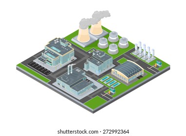 A vector illustration of a modern nuclear power station.
Isometric vector illustration of a Nuclear Power Station.
State of the art nuclear power plant icon.
