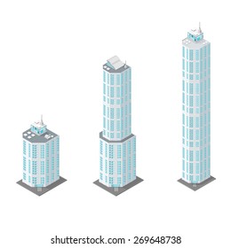 A vector illustration of modern office buildings. Office buildings Modern buildings for corporate business.