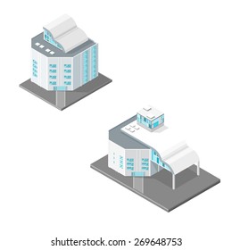 A vector illustration of modern office buildings. Office buildings Modern buildings for corporate business.