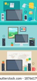 Vector illustration of modern office interior