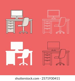 Vector Illustration of a Modern Office Workspace