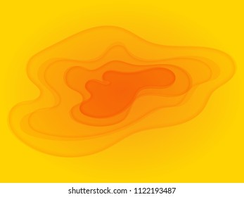 Vector illustration of modern paper cut style background,abstract waves and curves design.