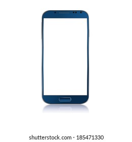 vector illustration of a modern phone blue on a white background