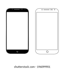 vector illustration of a modern phone and drawn close
