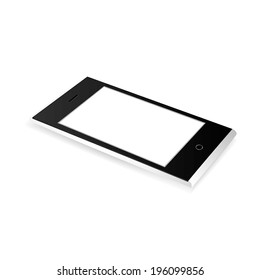 vector illustration of modern phone lying on a white background