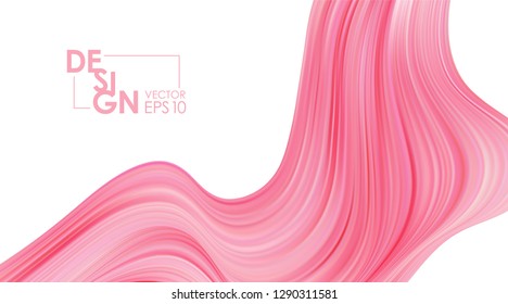 Vector illustration: Modern pink color flow background. Abstract wave liquid shape. Art design