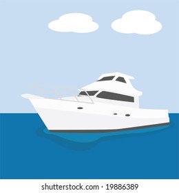 Vector illustration of a modern powerful yacht