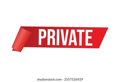 Vector illustration modern private banner, Isolated web element.