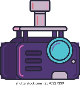 Vector illustration of a modern projector, ideal for presentations, cinematic experiences, and educational purposes, highlighting technology and visual innovation