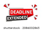 Vector Illustration Modern Red Banner Label With Deadline Extended Text.