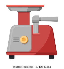 Ilustração vetorial do moedor de carne elétrico vermelho moderno. Perfeito para ícone, logotipo, emblema, banner, rótulo