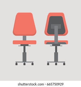 Vector illustration. Modern red leather office chair