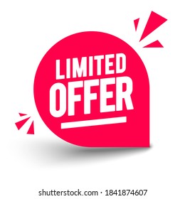 Vector Illustration Modern Red Round Label With Text Limited Offer.