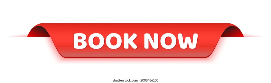 
Vector Illustration Modern Red Web Banner With Text Book Now.
