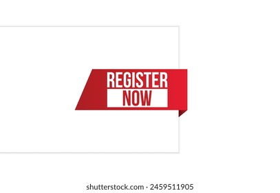 Vector illustration modern register now banner, Isolated web element.