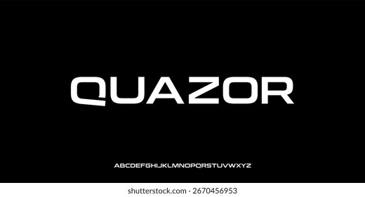 Ilustração vetorial de um moderno estilo sans serif alfabeto de letras exibir com um design futurista e tecnológico.