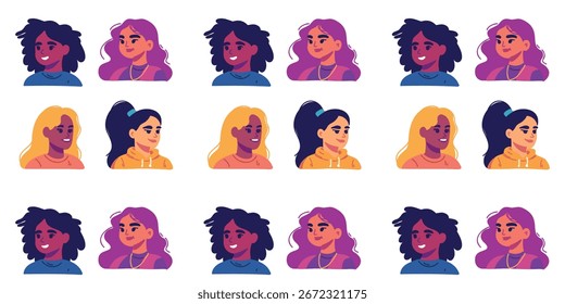 ilustração vetorial plano de fundo moderno e sem emenda com faces