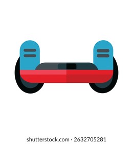Vector illustration of a modern self balancing electric scooter in bright colors