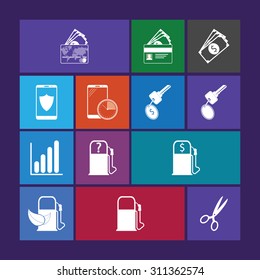 vector illustration of modern set icon business