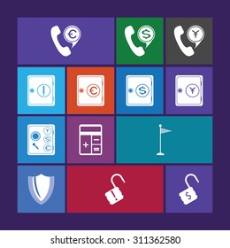 vector illustration of modern set icon business