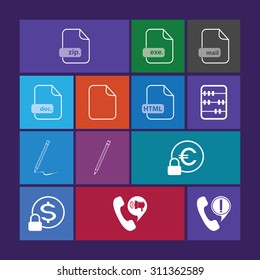 vector illustration of modern set icon file