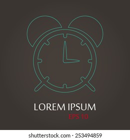 vector illustration of modern silhouette icon alarm clock