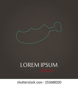 vector illustration of modern silhouette icon meat
