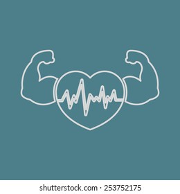 vector illustration of modern silhouette icon heart