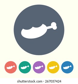 vector illustration of modern silhouette icon meat