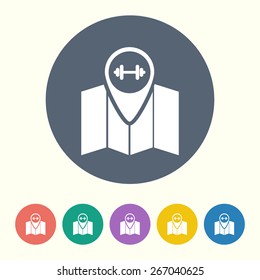 vector illustration of modern silhouette icon map