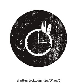 vector illustration of modern silhouette icon clock diet
