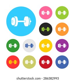 vector illustration of modern silhouette icon barbell