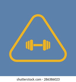 vector illustration of modern silhouette icon barbell